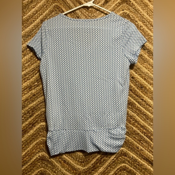 A.Byer Women's Short Sleeve Blue/White Checkered Shirt, Twist Front, Size M, NWT - Picture 4 of 10